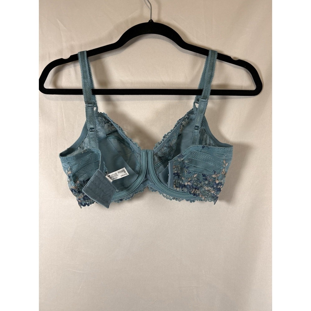 Wacoal Embrace Lace 32DDD Embroidered Underwire Bra Teal Floral 65191 - Picture 6 of 11